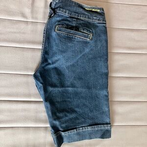 Dkny Blue Jean Shorts with Cuffed Hem